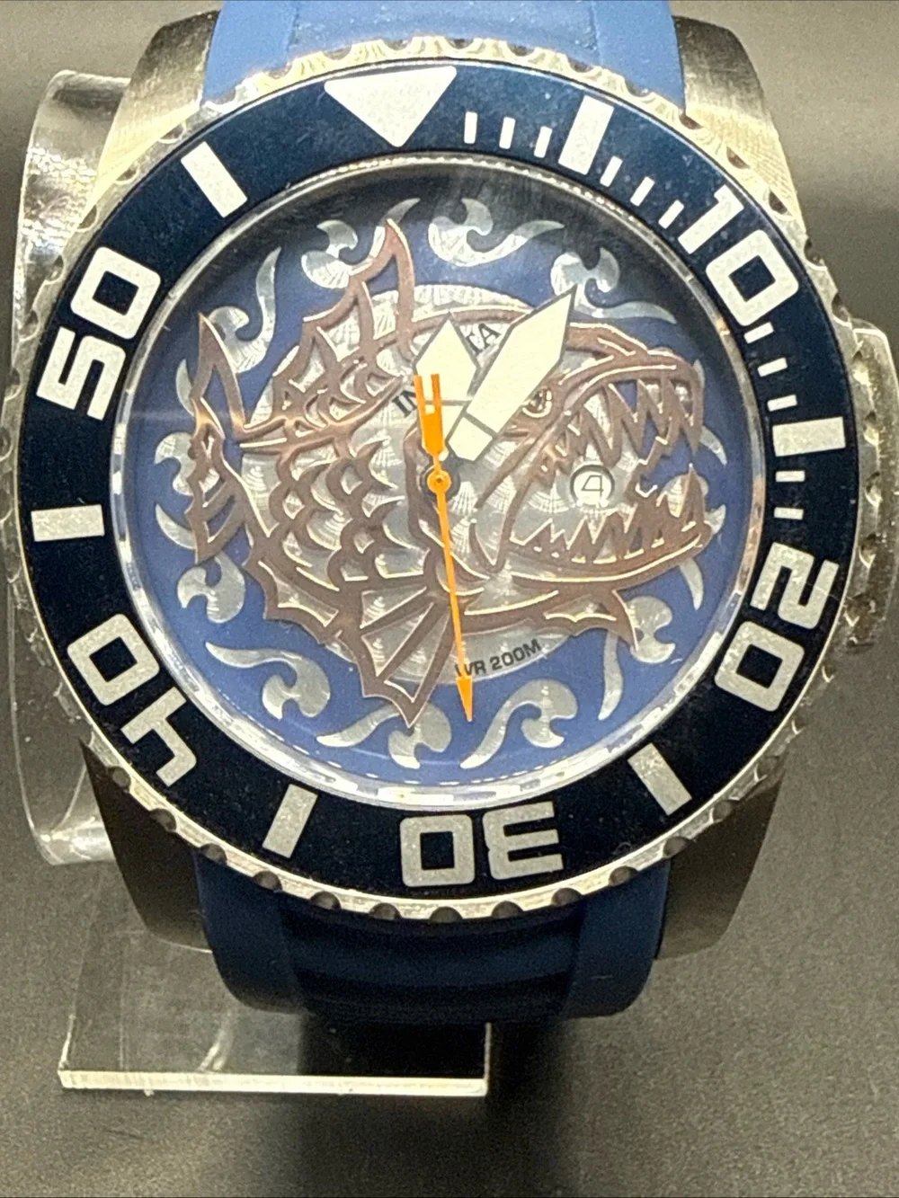 Invicta Blue and Silver Piranha Dial Dive Watch